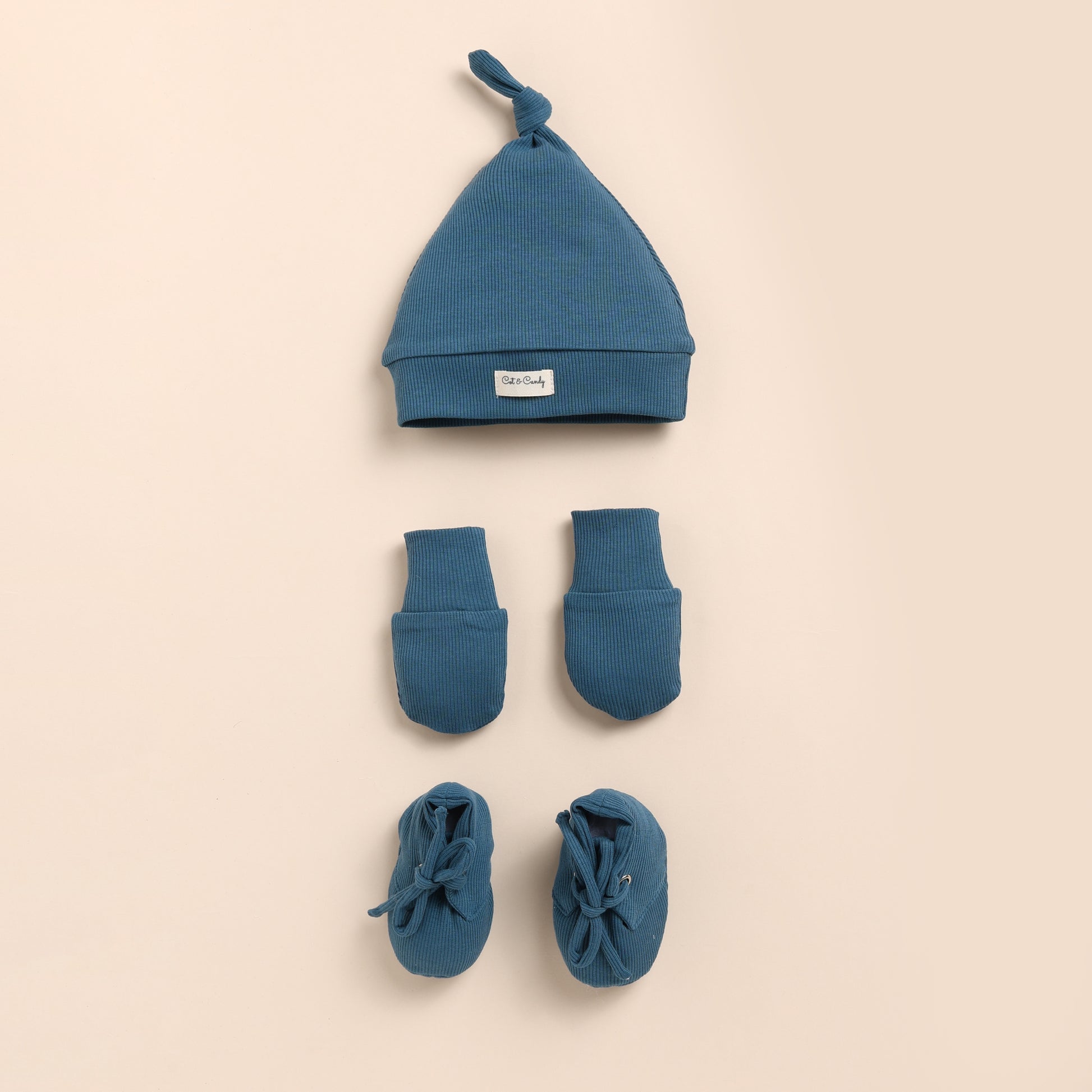 Denim Organic Pack Of 3 With booties for newborn baby