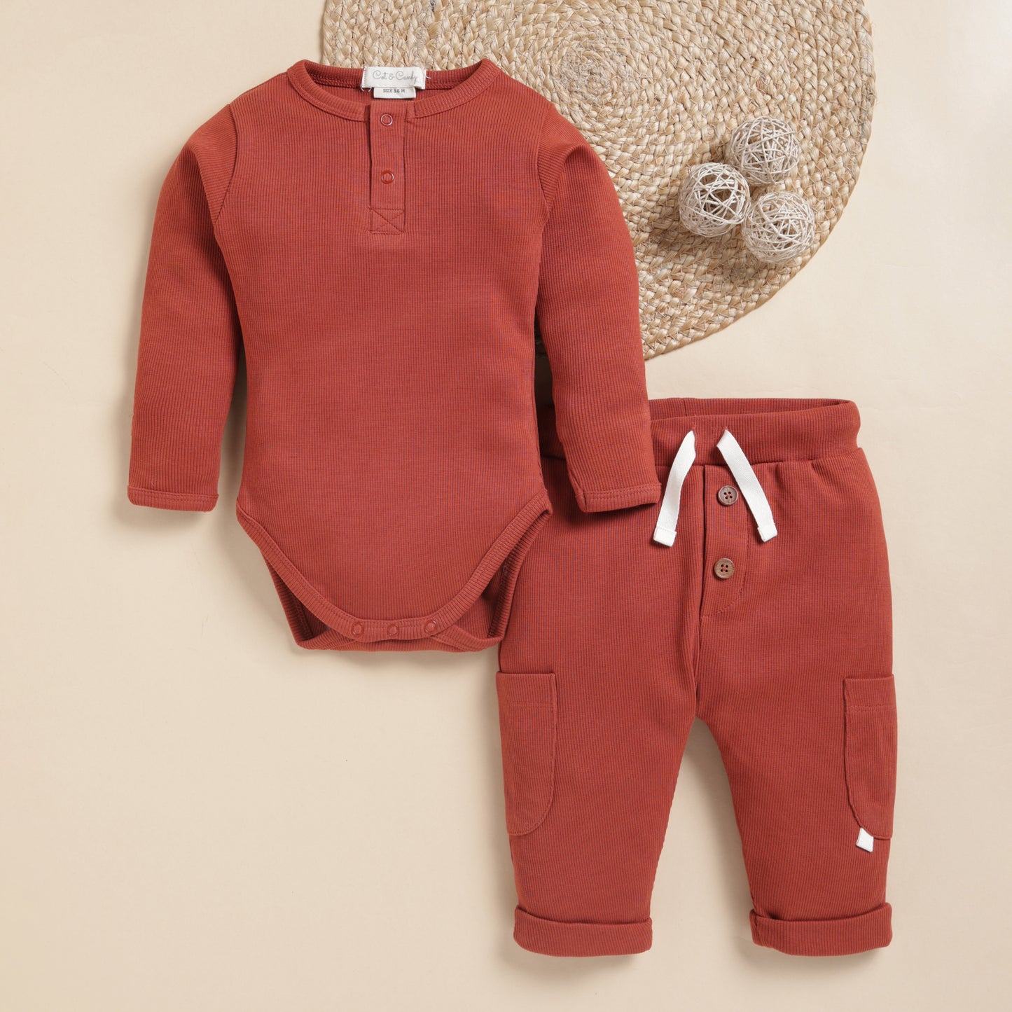 Picante Organic Long Sleeve Bodysuit With Drawstring Leggings