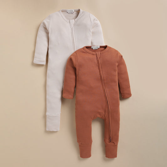 Oatmeal + Ginger Organic Zipsuit