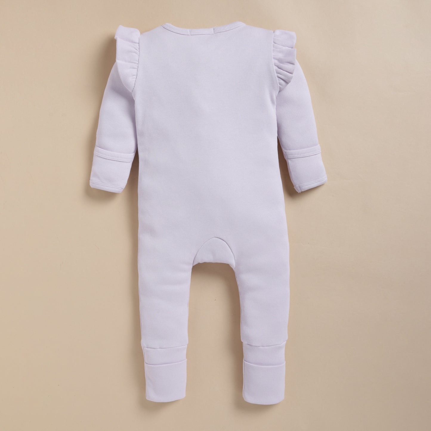 Lavender Fog Organic Zipsuit with Frill
