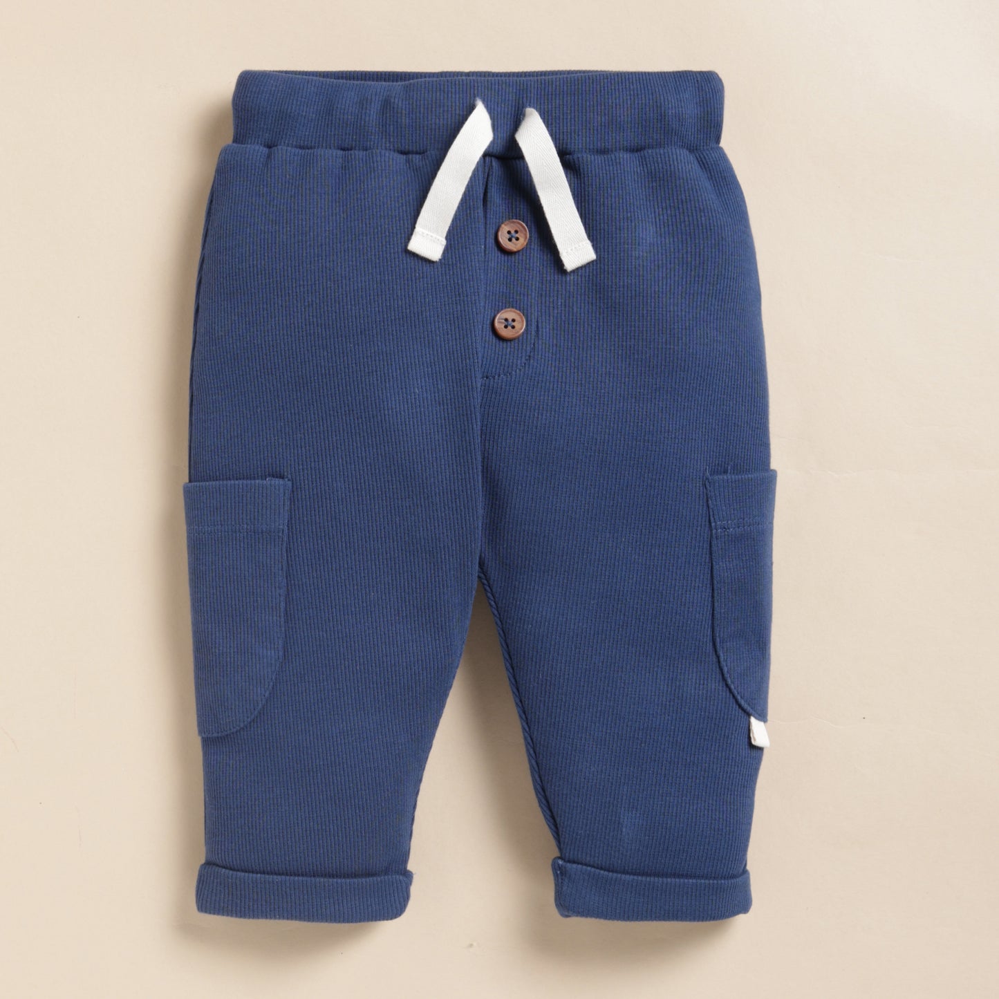 Navy Organic Drawstring Leggings