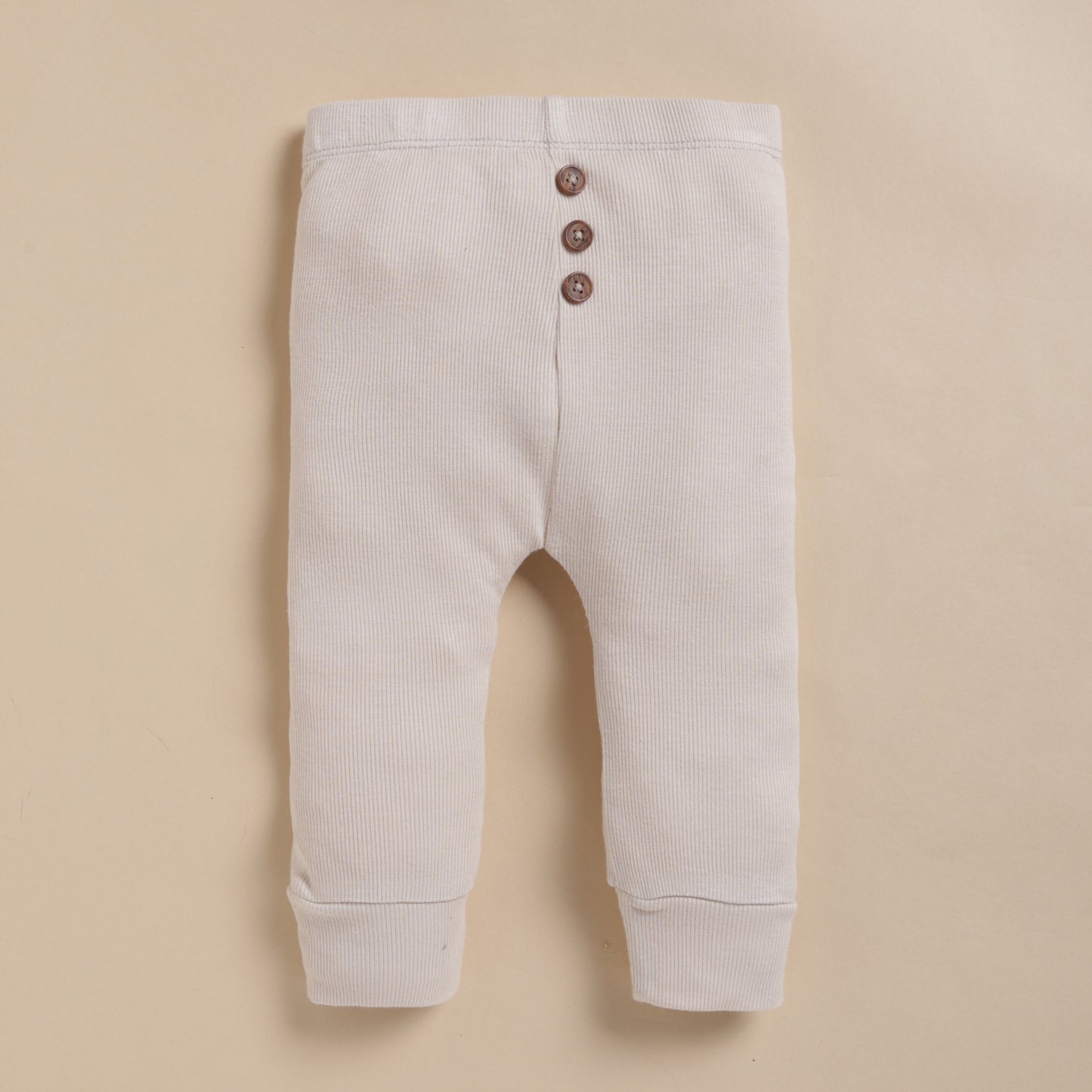 Oatmeal Organic Long Sleeve Bodysuit With Drawstring Leggings