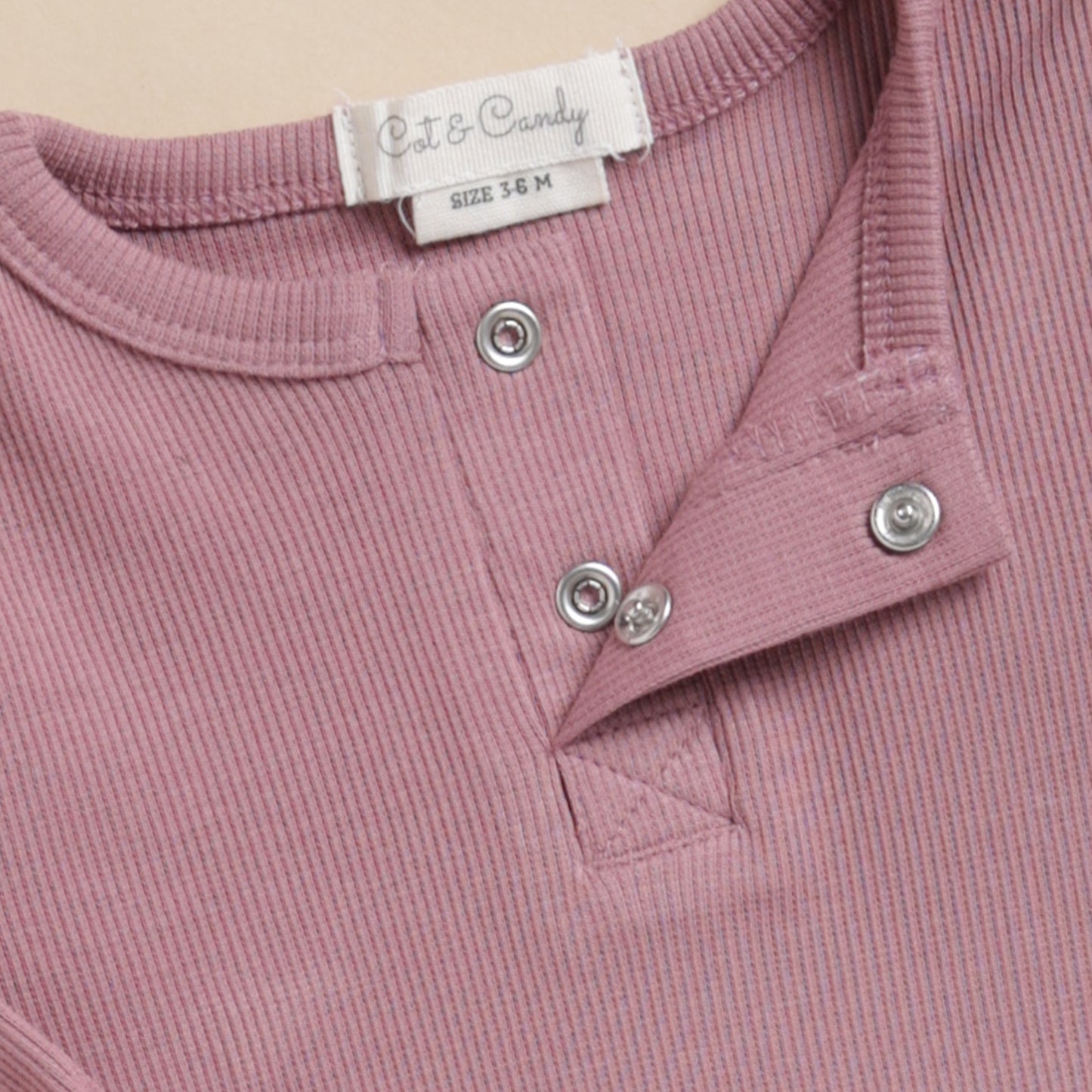 Nostalgia Rose + Blush Pink Organic Long Sleeve Bodysuit With Frill