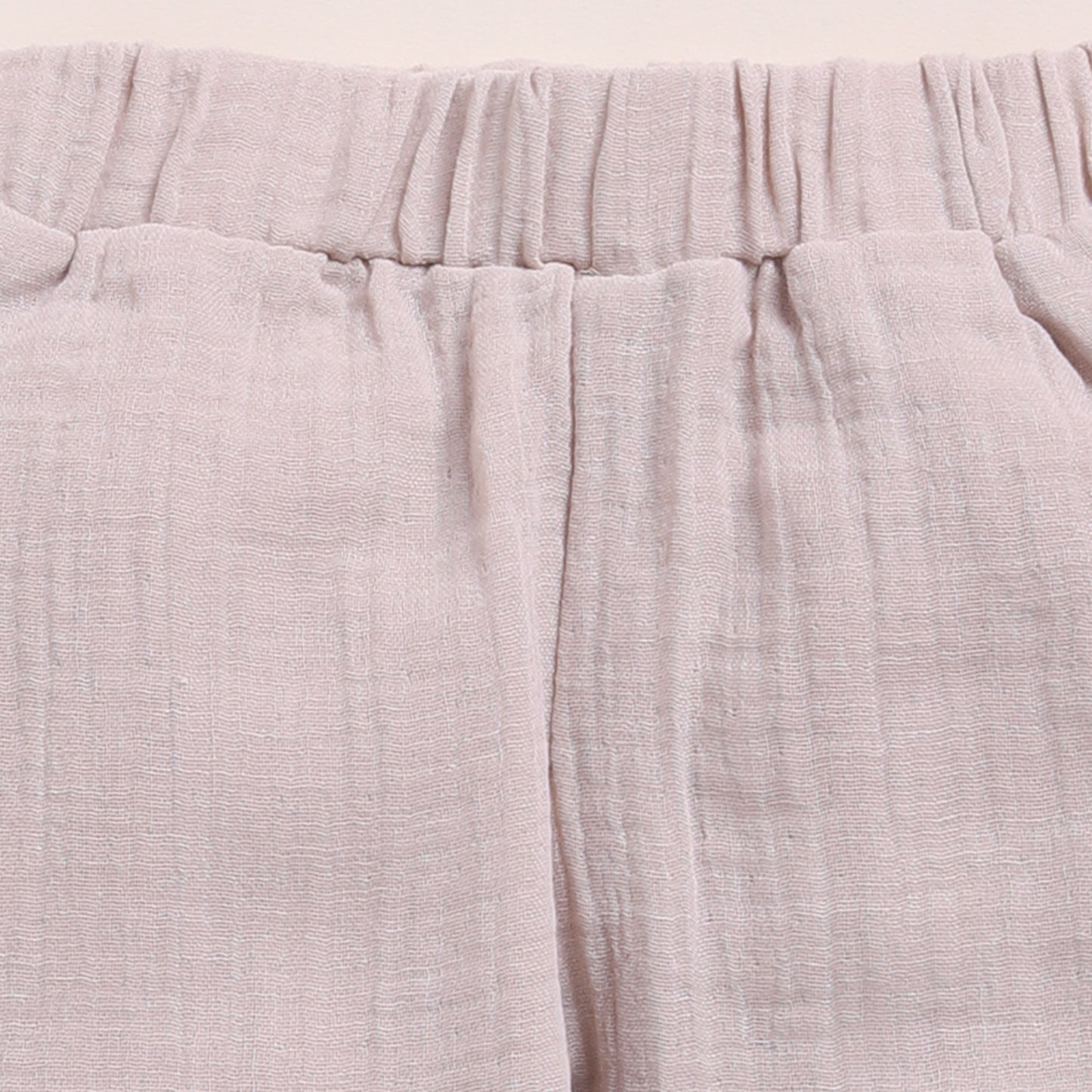 Cocoa Whisper + Oatmeal Organic Muslin Short Sleeve Henley T-shirt With Lounge Pant Set