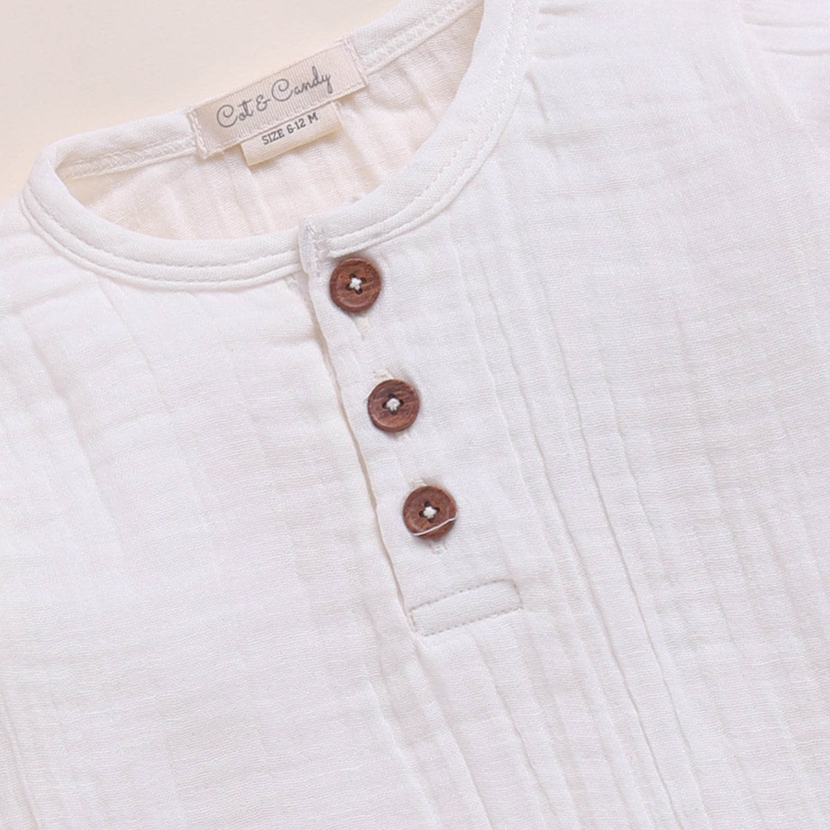Milk + Cocoa Whisper Organic Muslin Long Sleeve Henley Tshirt With Lounge Pant Set
