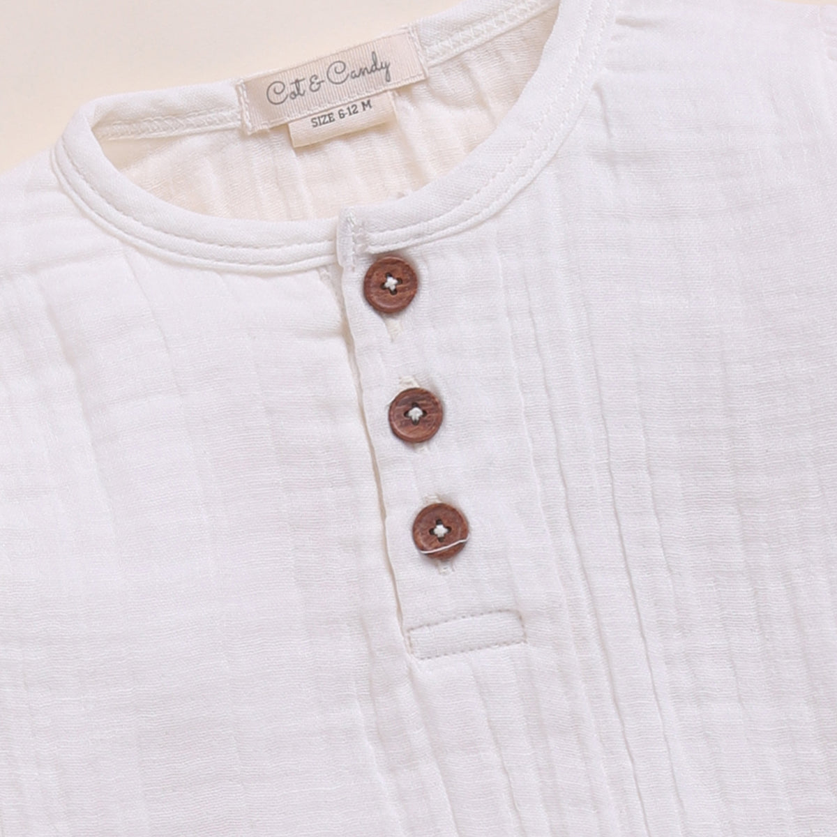 Milk Organic Muslin Long Sleeve Henley T-Shirt