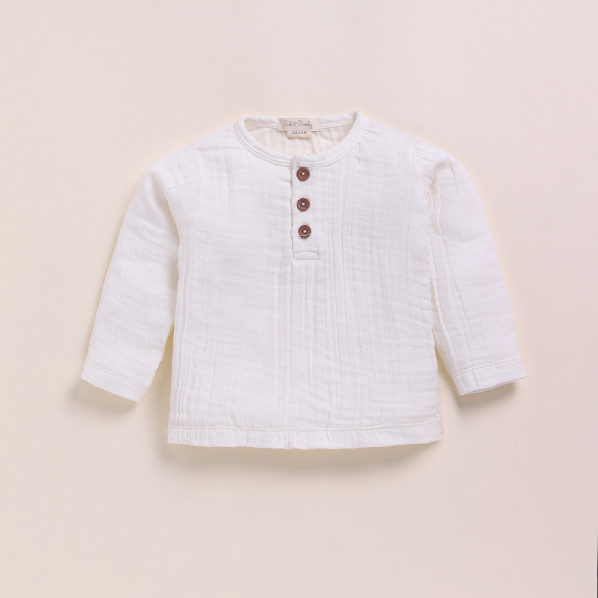 Milk Organic Muslin Long Sleeve Henley T-Shirt