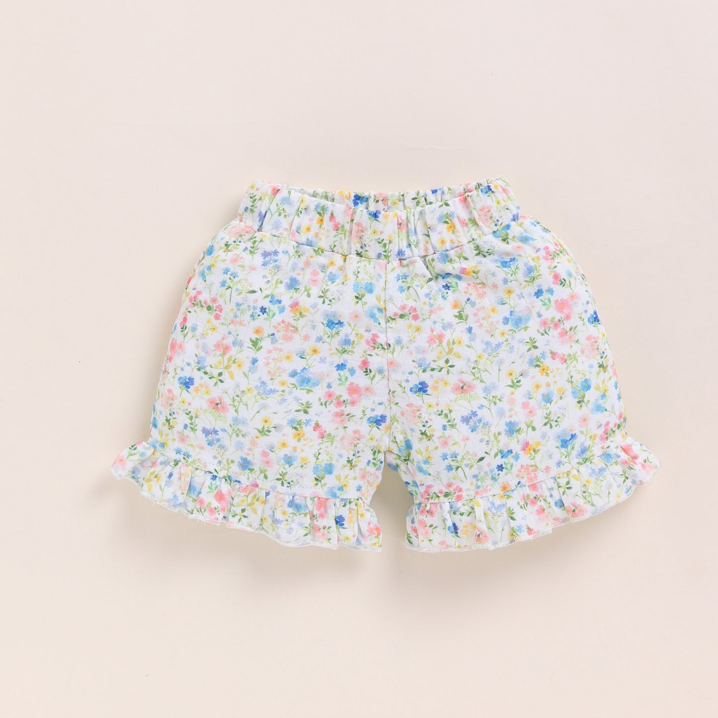 Spring Floral Print Organic Muslin Jhabla Set