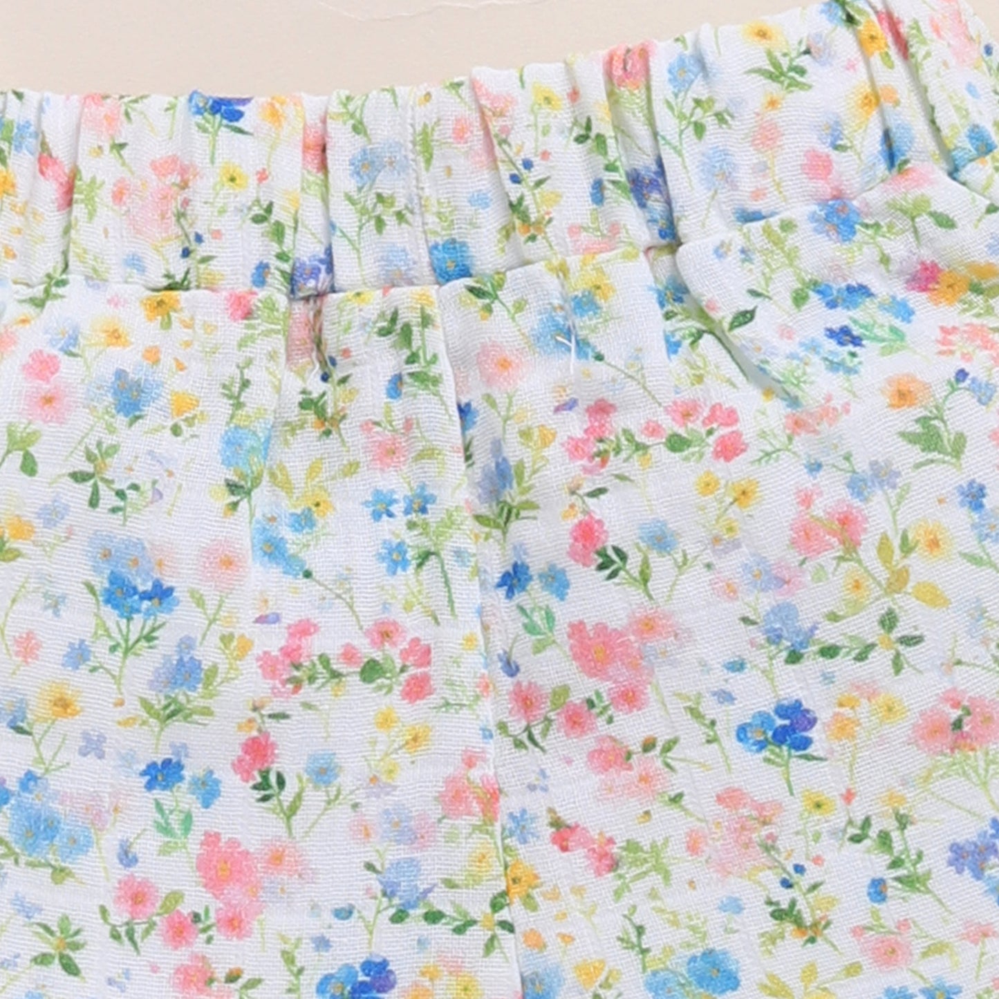 Spring Floral Print Organic Muslin Jhabla Set