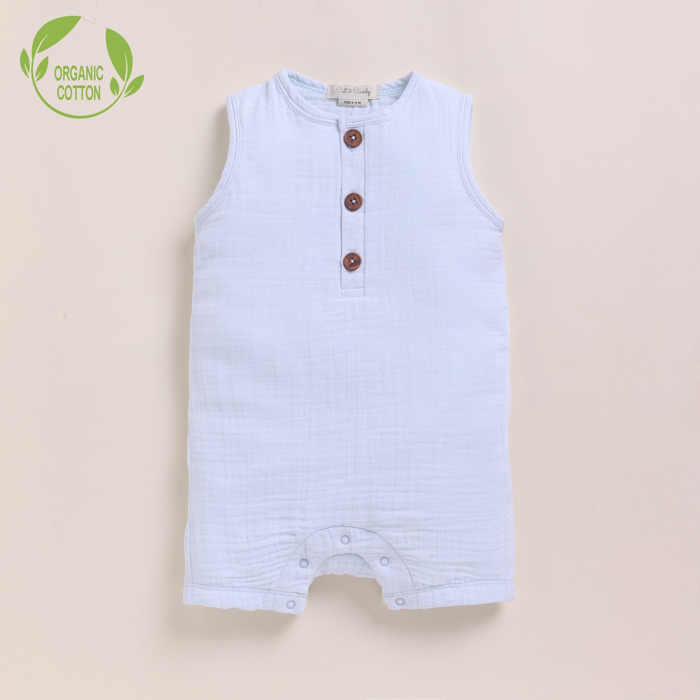 Navy + Icemelt Organic Muslin Half Romper Pack Of 2