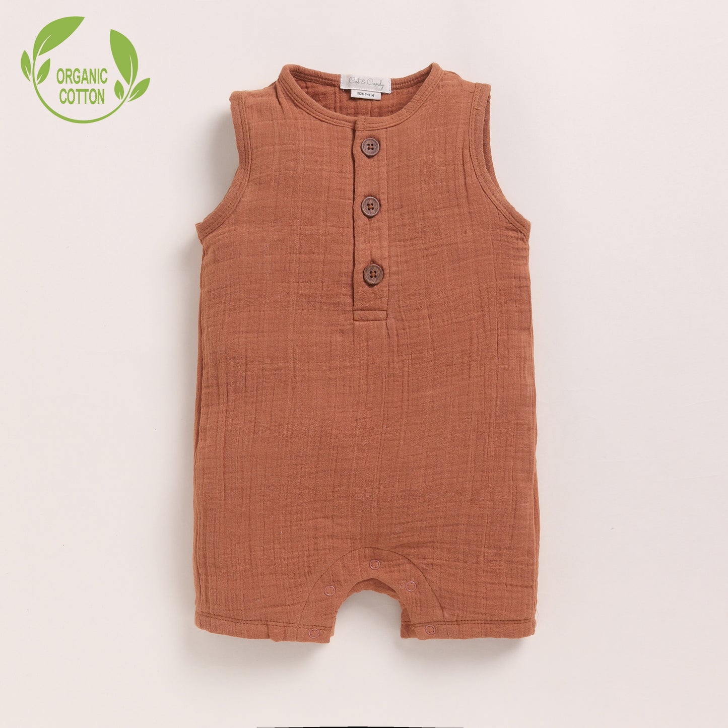 Ginger + Cocoa Whisper Organic Muslin Half Romper Pack Of 2