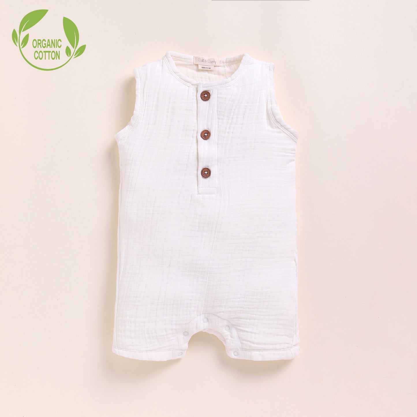 Milk + Lilac Organic Muslin Half Romper Pack Of 2