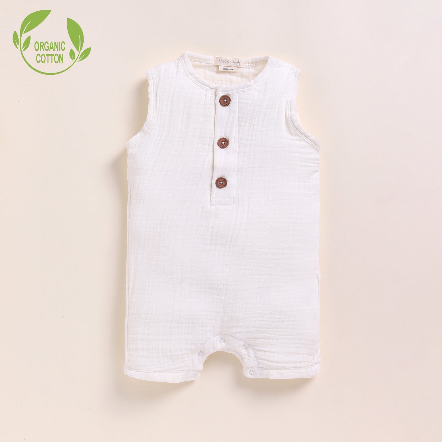 Milk + Cocoa Whisper Organic Muslin Half Romper Pack Of 2