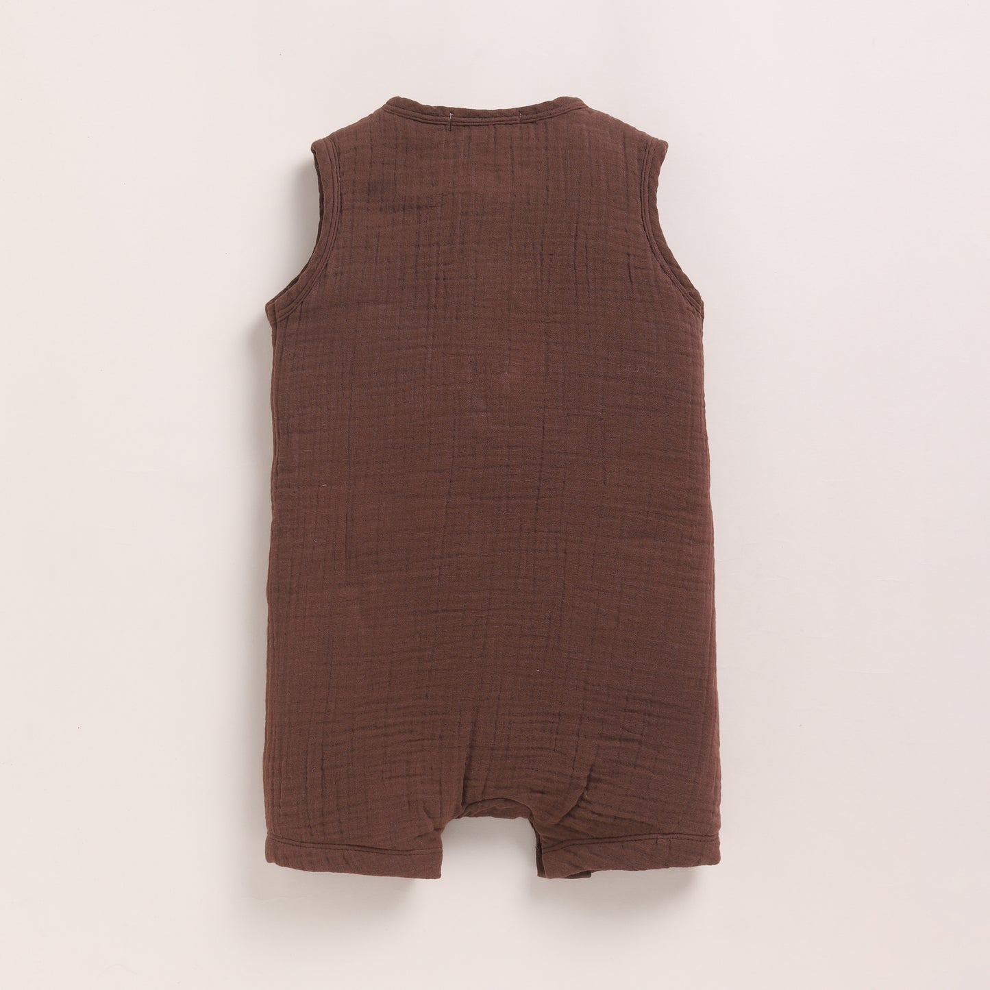 Latte + Cocoa Whisper Organic Muslin Half Romper Pack Of 2