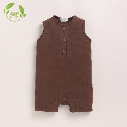 Cocoa Whisper Organic Muslin Half Romper