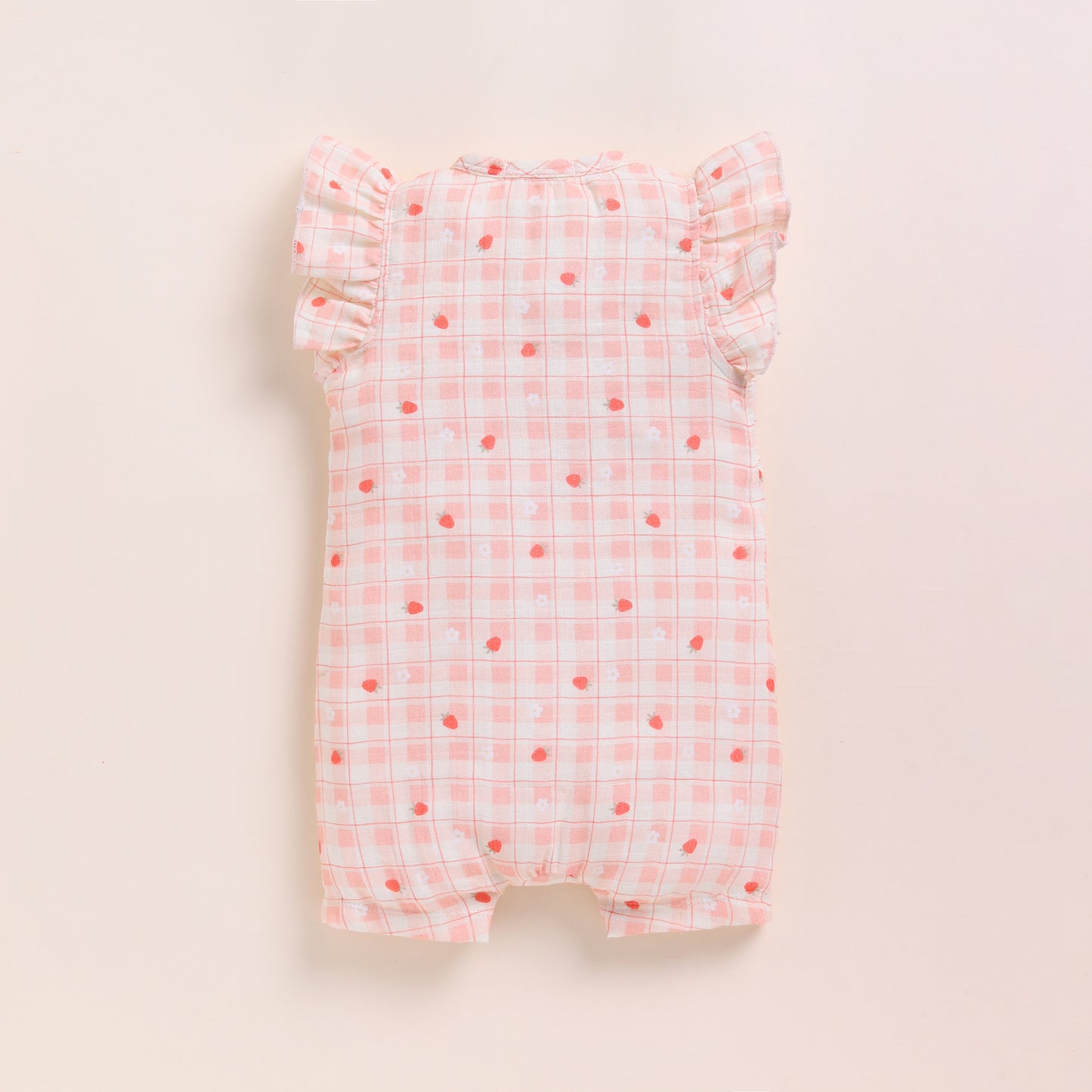 Strawberry + Spring Floral Organic Muslin Half Romper Pack Of 2