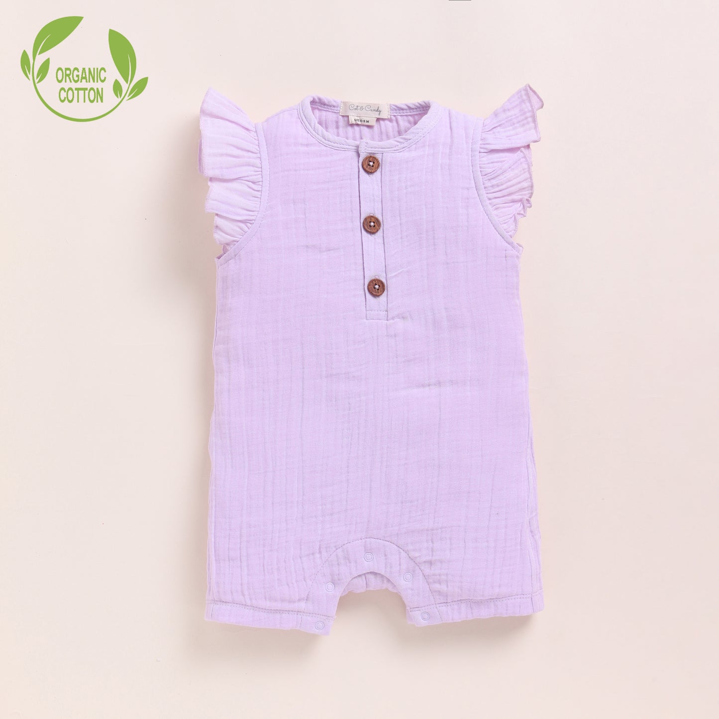 Milk + Lilac Organic Muslin Half Romper Pack Of 2