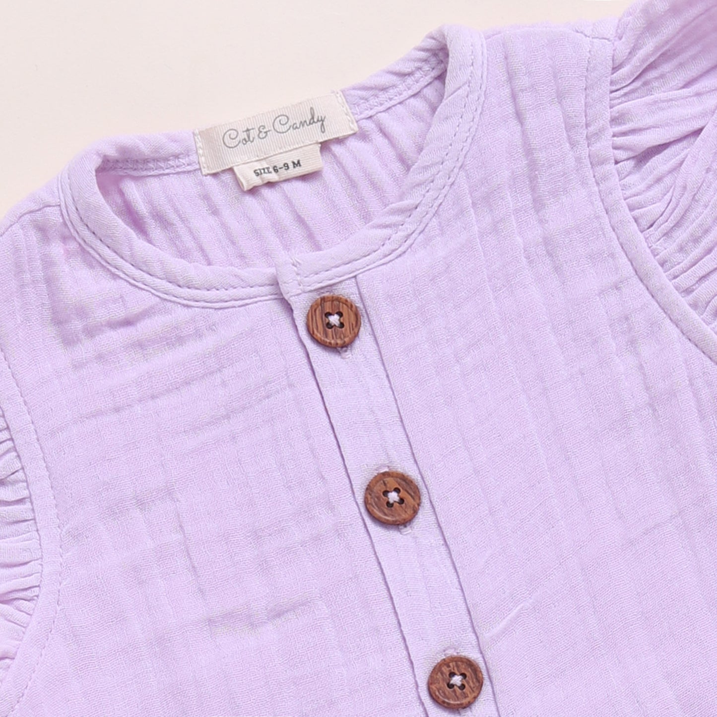 Milk + Lilac Organic Muslin Half Romper Pack Of 2
