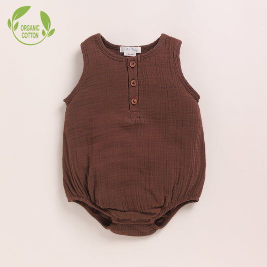 Cocoa Whisper Organic Muslin Bubble Romper