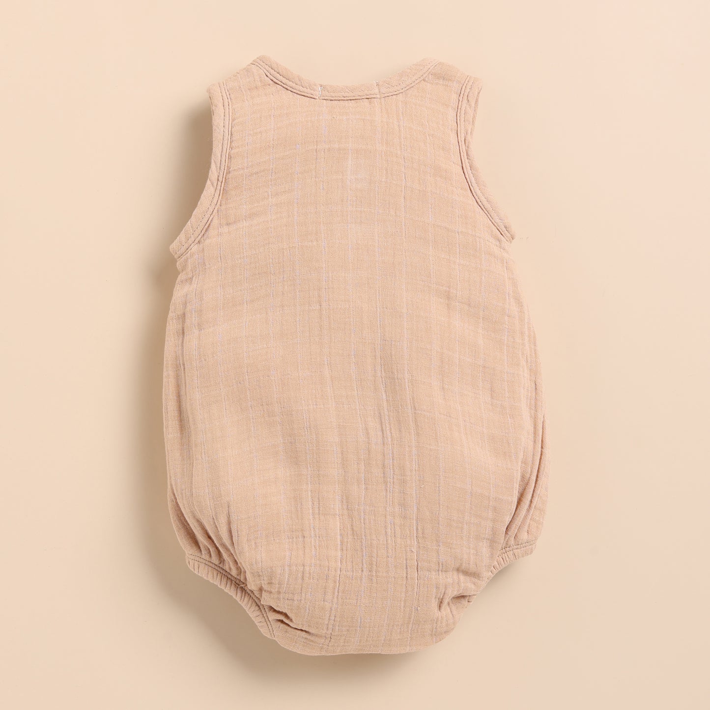 Oatmeal + Latte Organic Muslin Bubble Romper