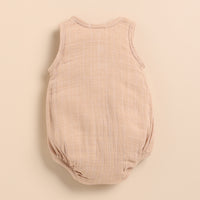 Load image into Gallery viewer, Oatmeal + Latte Organic Muslin Bubble Romper
