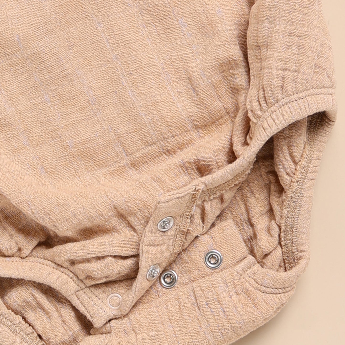 Oatmeal + Latte Organic Muslin Bubble Romper
