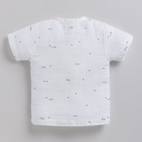 Load image into Gallery viewer, Blue Dot Print Organic Jabla Top
