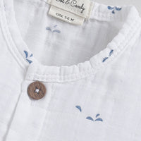 Load image into Gallery viewer, Blue Dot Print Organic Jabla Top
