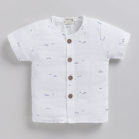 Load image into Gallery viewer, Blue Dot Print Organic Jabla Top
