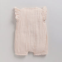 Load image into Gallery viewer, Petal Pink Organic Muslin Half Romper
