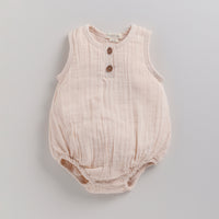 Load image into Gallery viewer, Petal Pink Organic Muslin Bubble Romper
