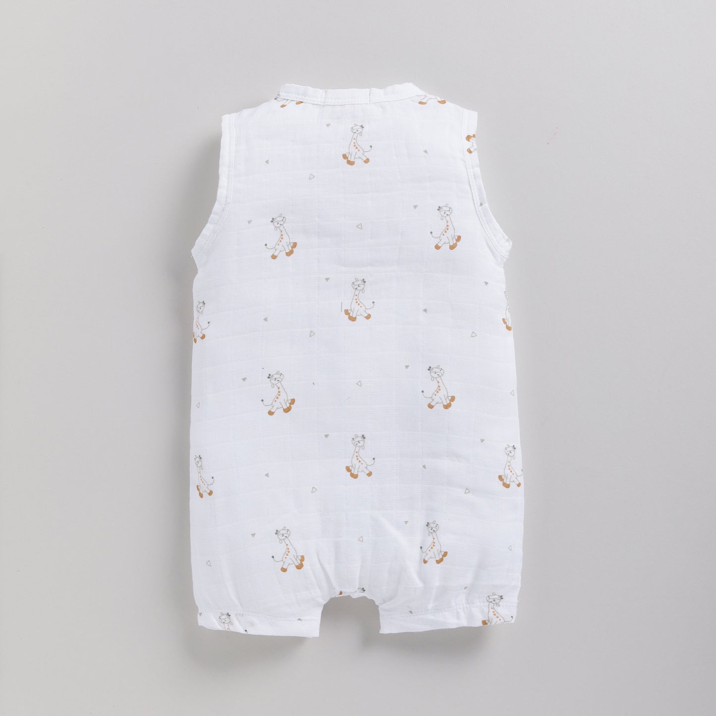 Giraffe Print Organic Muslin Half Romper