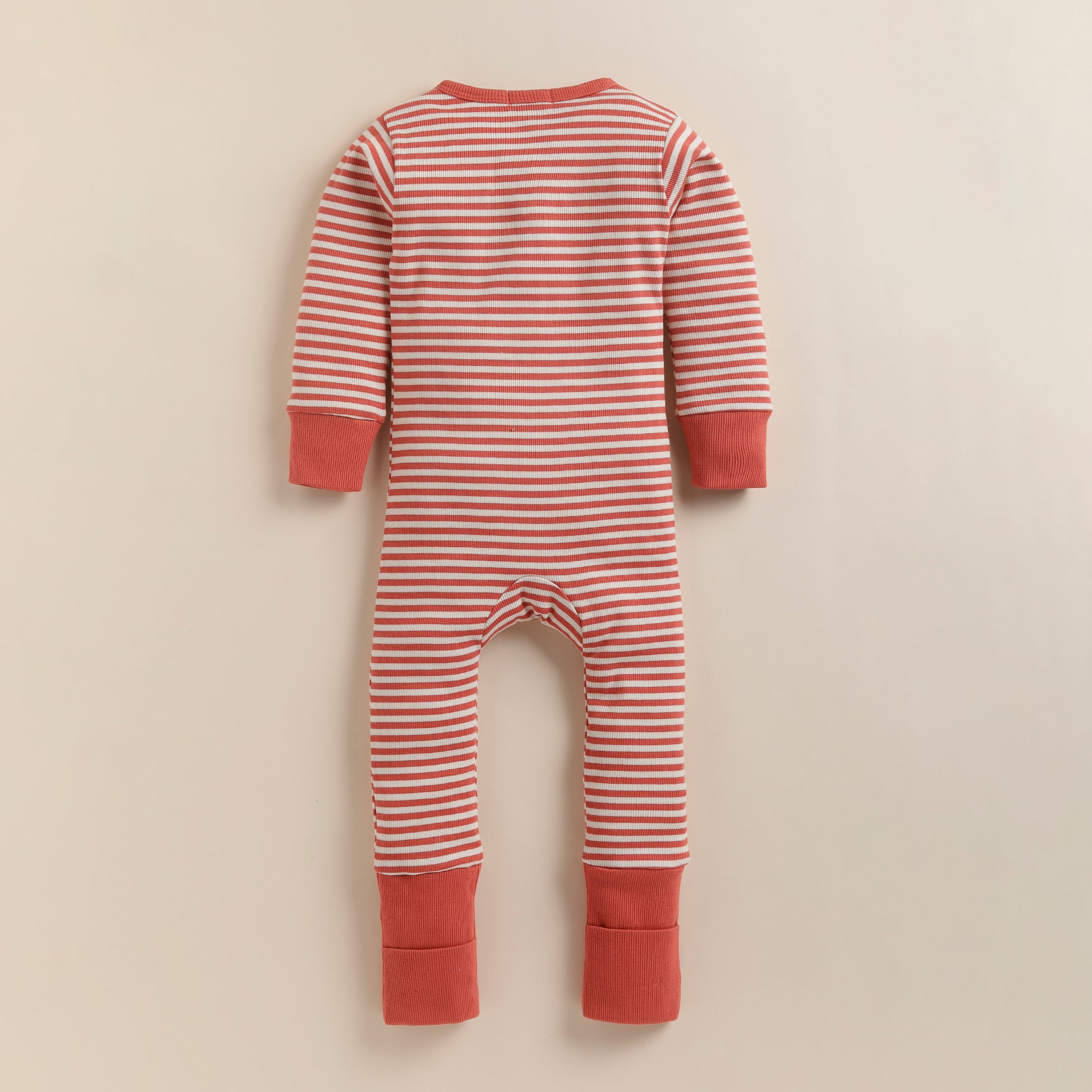 Berry Stripe full sleeve Organic Footed Sleepsuit for 3-6 months baby