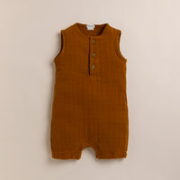 Load image into Gallery viewer, Ginger Organic Muslin Half Romper
