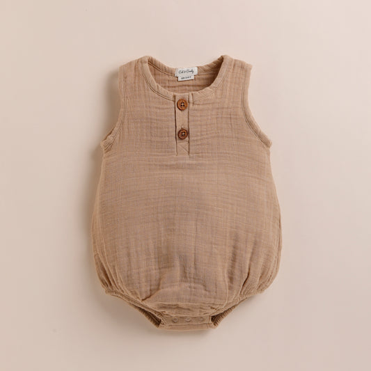 Latte Organic Muslin Bubble Romper