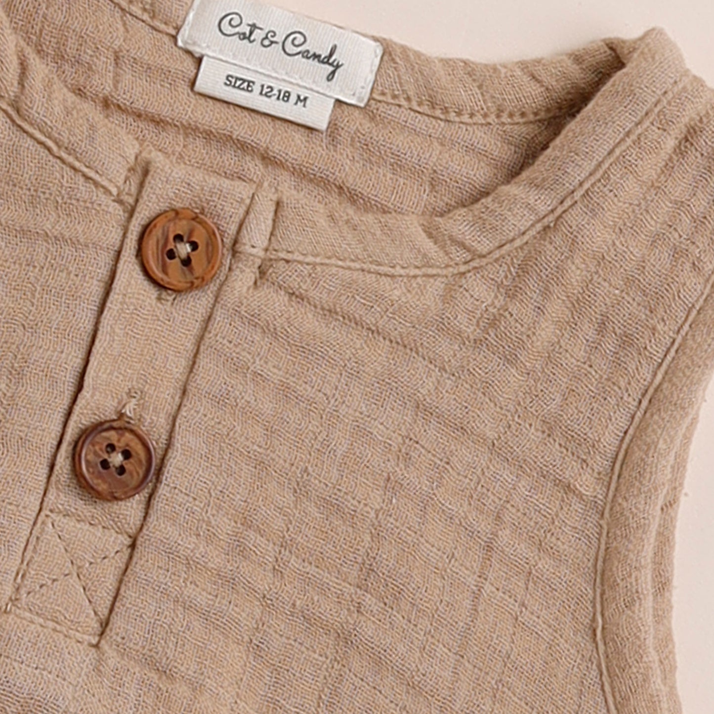 Latte Organic Muslin Bubble Romper