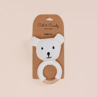 Load image into Gallery viewer, White Organic Baby Rattle Toy
