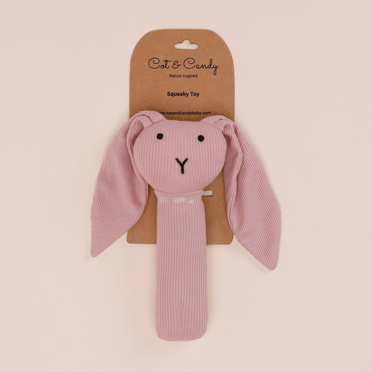 Blush Pink Organic Baby Squeaky Toy
