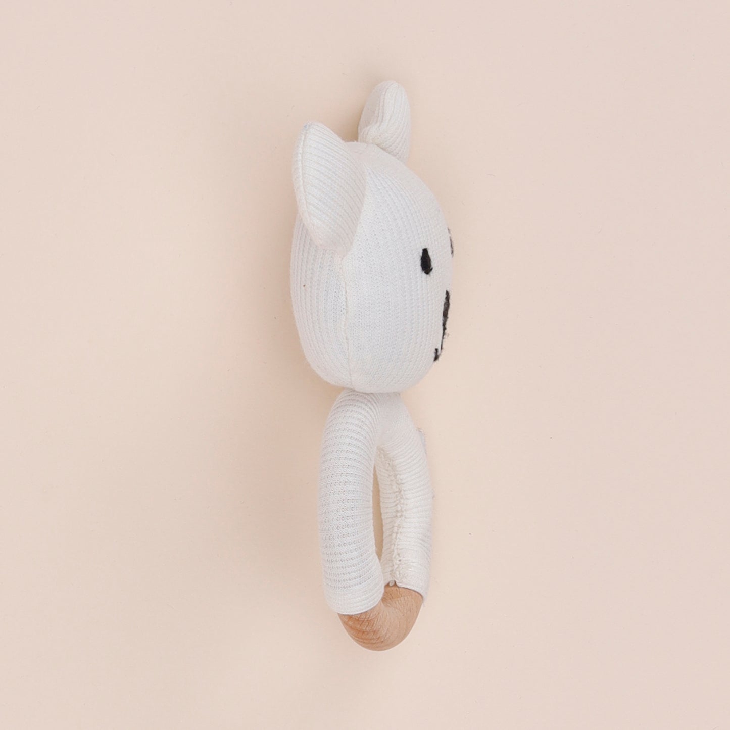White Organic Baby Rattle Toy