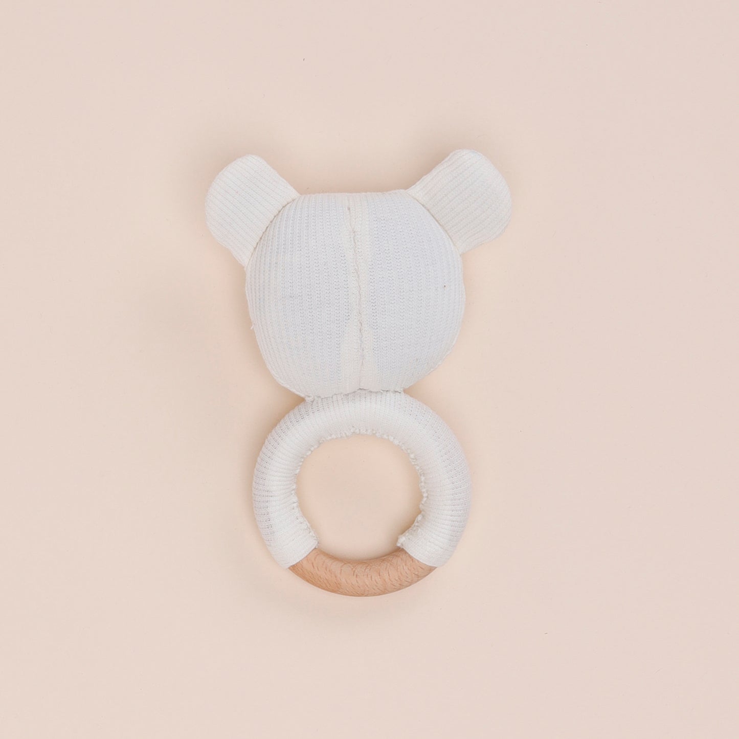 White Organic Baby Rattle Toy