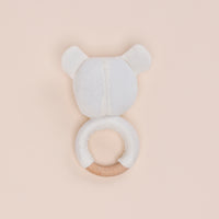 Load image into Gallery viewer, White Organic Baby Rattle Toy
