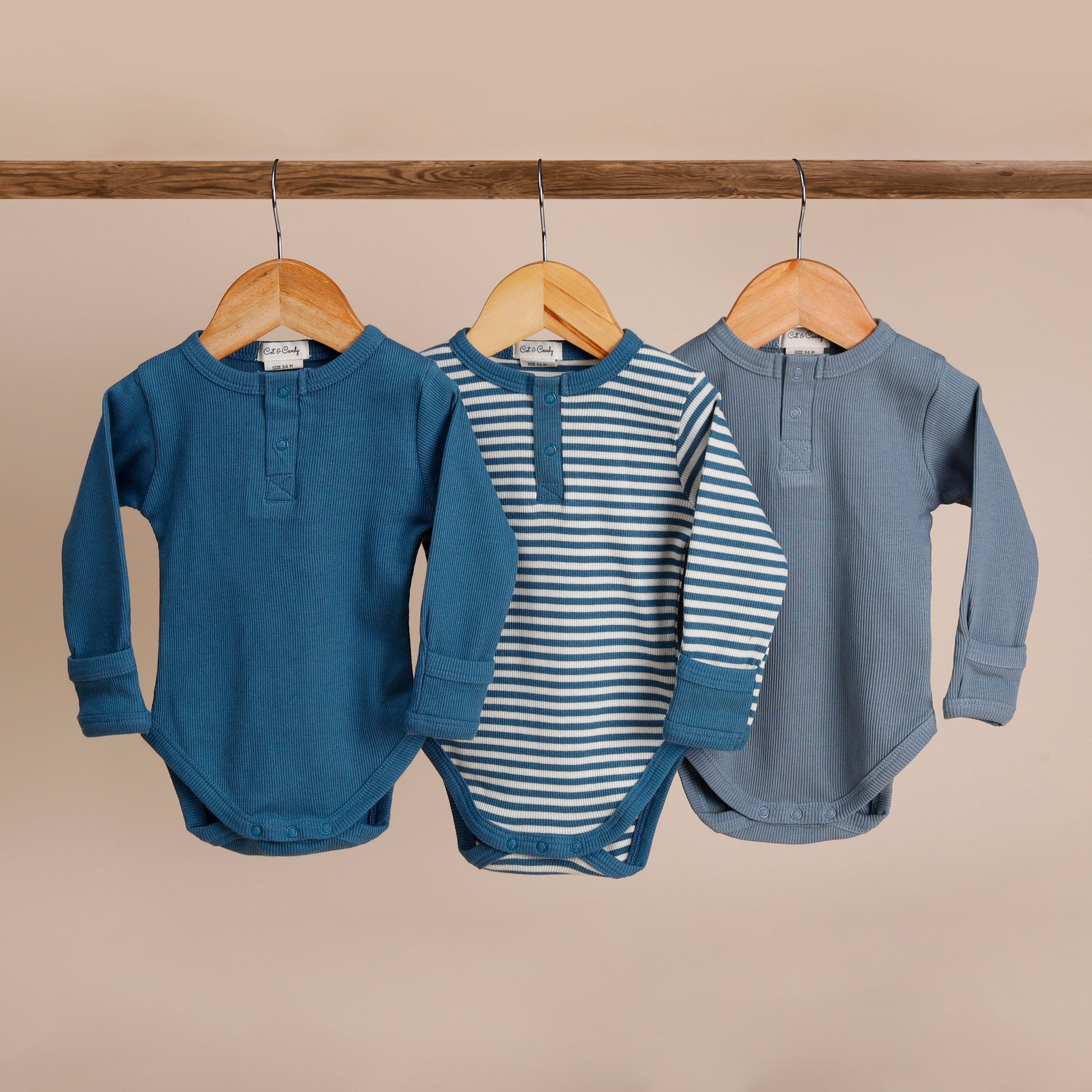 Pack of 3 Long Sleeve Bodysuits 