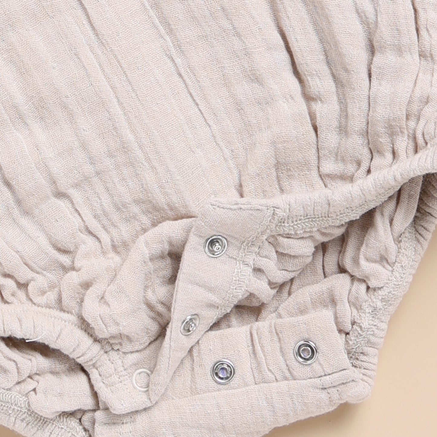 Oatmeal + Latte Organic Muslin Bubble Romper