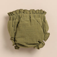 Load image into Gallery viewer, olive Organic Muslin High Waist Bloomer for infants baby
