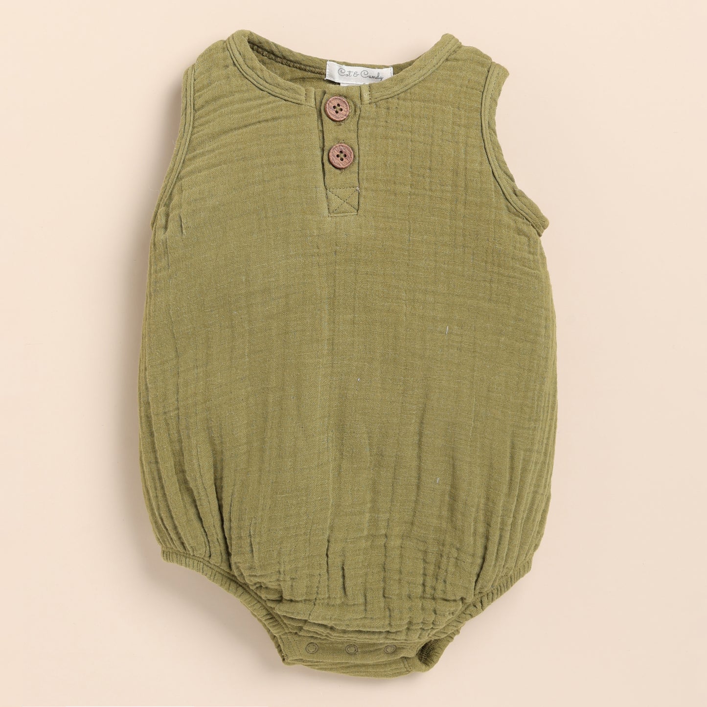 Olive Organic Muslin Bubble Romper