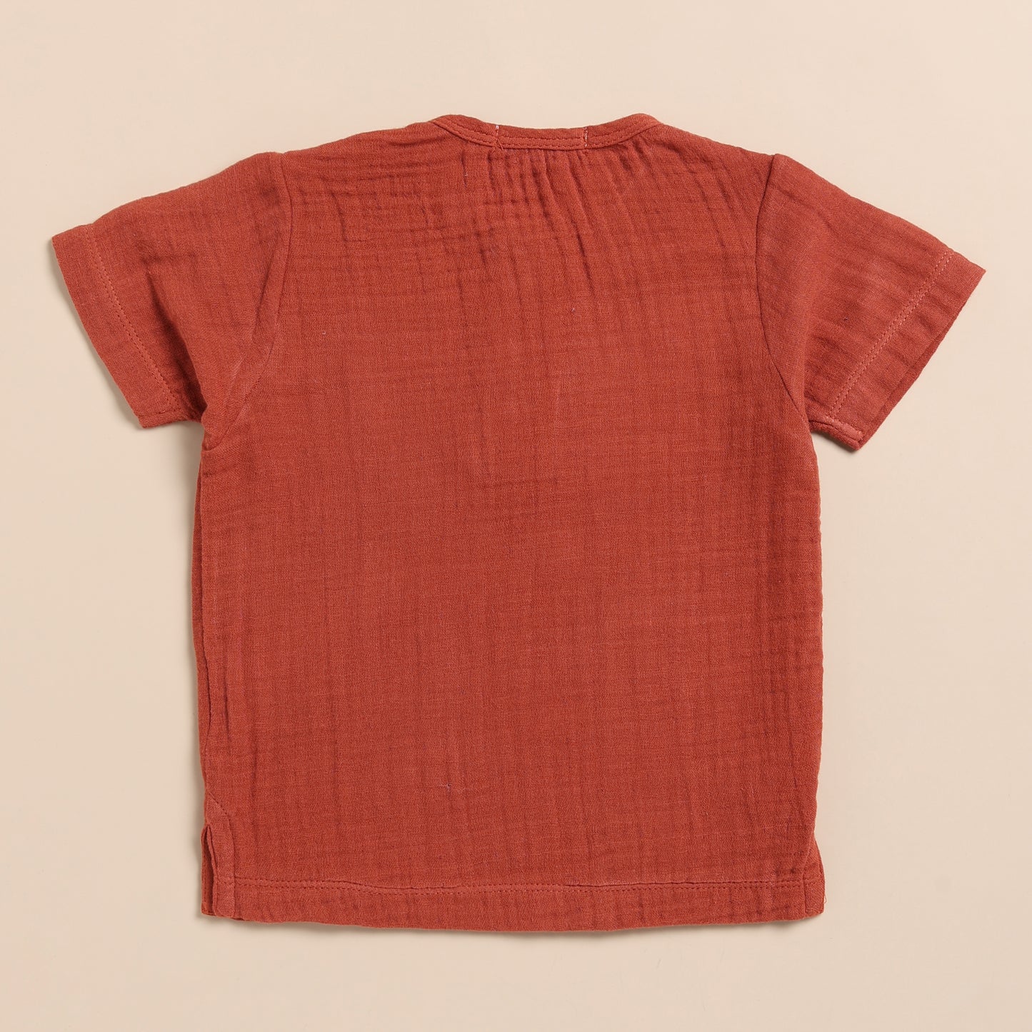Picante + Olive Organic Muslin Short Sleeve Henley tshirt With Lounge Pant Set