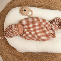 Load image into Gallery viewer, Ginger Gingham Organic Swaddle Wrap
