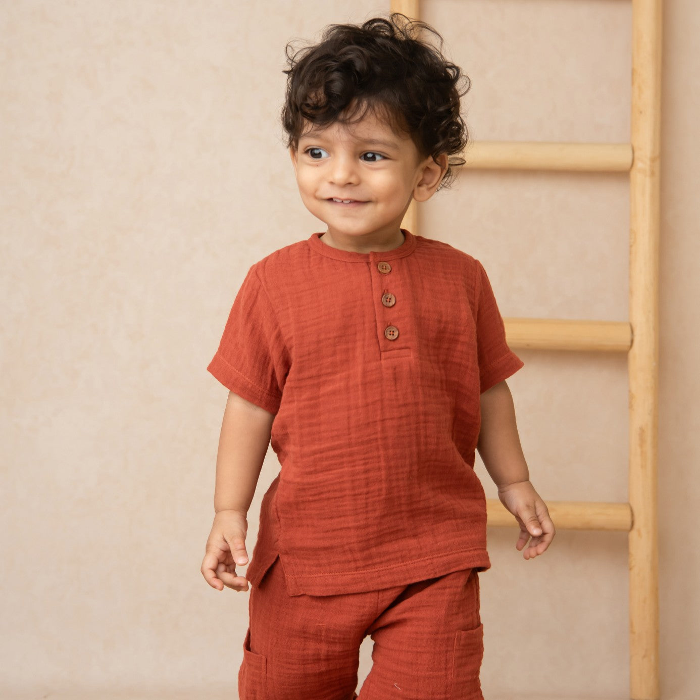 Buy Muslin Cotton Half Sleeve Baby T-Shirt & Shorts | Cot