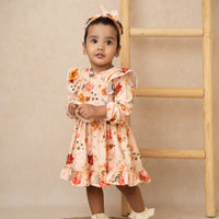 Load image into Gallery viewer, Buy Flora Organic Long Sleeve Ruffle Dress for your 0-3 months baby - CotandCandyBaby
