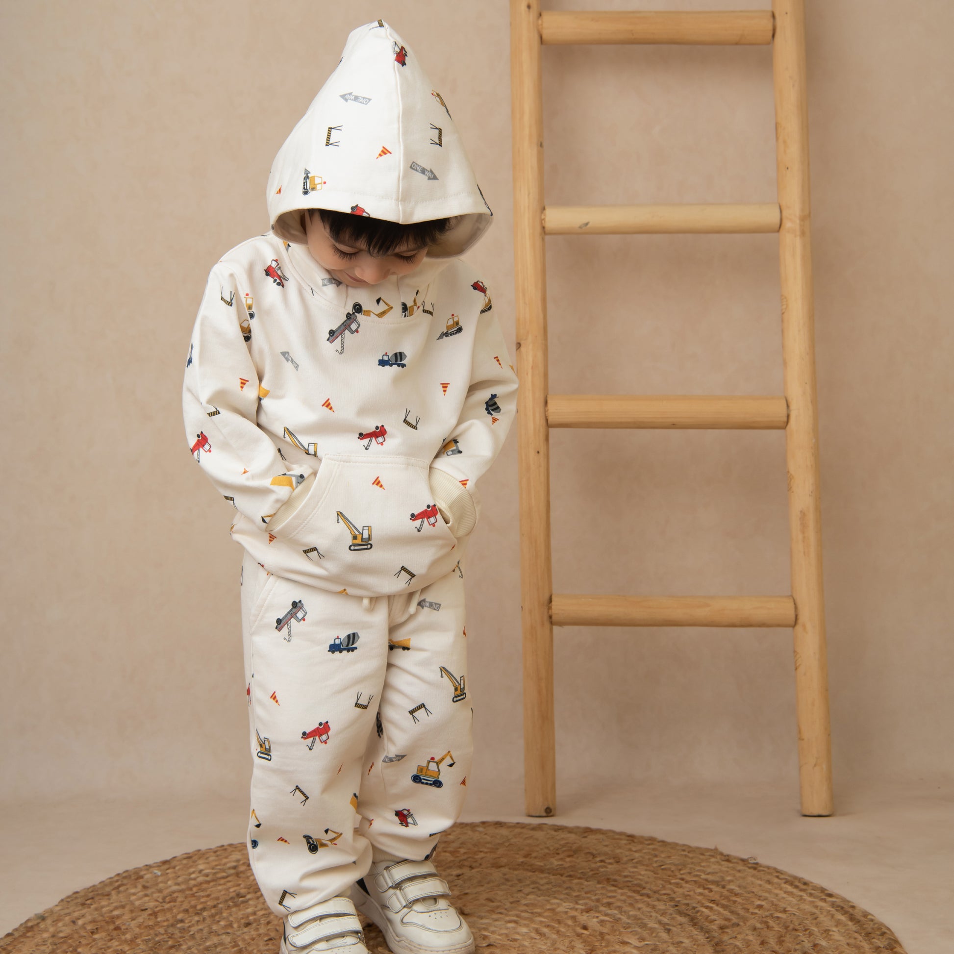 Buy Construction Organic Fleece Hoodie & Jogger Set Online